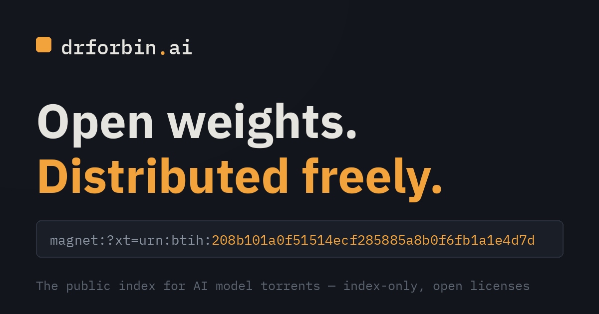 drforbin.ai — AI model torrents, indexed