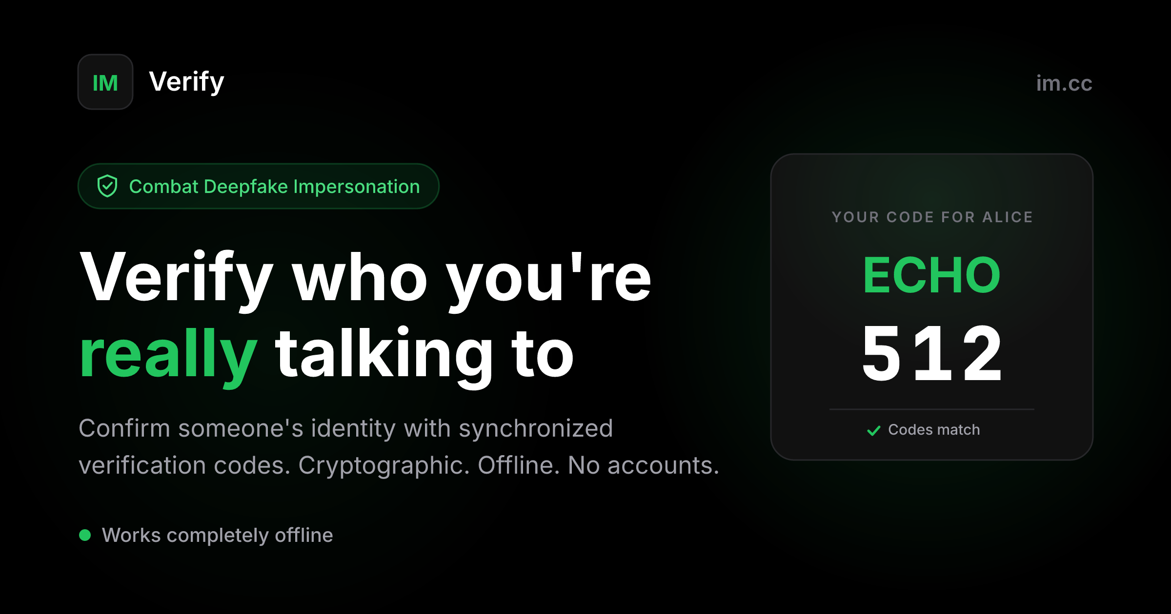 IM Verify — Verify Who You're Really Talking To